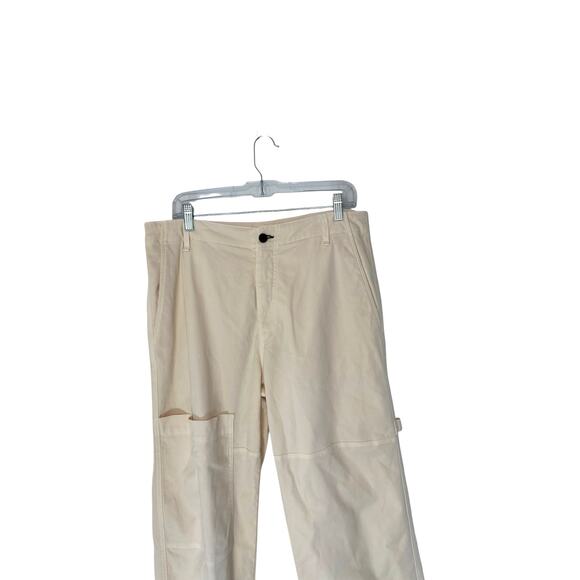 ASKK NY Carpenter Jeans Cream Cargo Casual Mid-Rise Straight Leg Size 30‎ - Picture 9 of 14